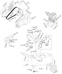 Air-Compressor Parts Diagram and Parts List for VX402700  Campbell Hausfeld Compressor